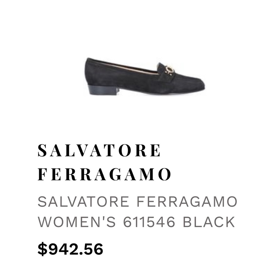 SALVATORE FERRAGAMO WOMEN'S BLACK SUEDE LOAFERS